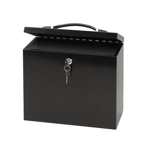 metal box with push lock|lockable metal document box.